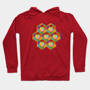 Rainbow Geometric Hexagons Hoodie